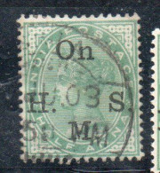 INDIA INDE 1883 1897 SERVICE OFFICIAL STAMPS QUEEN VICTORIA 1/2a USED USATO OBLITERE' - 1882-1901 Keizerrijk