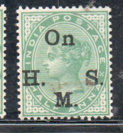 INDIA INDE 1883 1897 SERVICE OFFICIAL STAMPS QUEEN VICTORIA 1/2a MH - 1882-1901 Empire