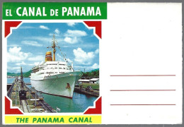 (PAN) CP The Panama Canal. Booklet 7 View Recto/verso : Ships,bridge. Unused - Panama