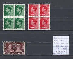 (TJ) GB 1936-'37 - YT 205 (bloc Of 4) + 206 (bloc Of 4) + 223 (postfris/neuf/MNH) - Nuovi