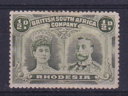Rhodesia - BSAC: 1910/13   Double Head    SG122    ½d    Dull Green     MH - Other & Unclassified