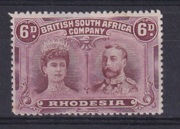 Rhodesia - BSAC: 1910/13   Double Head    SG144    6d    Red-brown & Mauve    MH - Andere & Zonder Classificatie