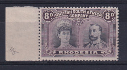 Rhodesia - BSAC: 1910/13   Double Head    SG185    8d    Black & Purple  [Perf: 13½]    MNH  - Autres & Non Classés