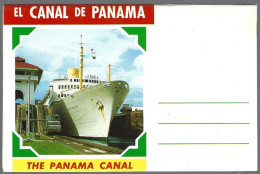 (PAN) CP The Panama Canal. Booklet 7 View Recto/verso : Ships,bridge. Unused - Panama