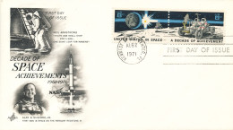 USA FDC 2-8-1971 Decade Of Space Achivements 1961 - 1971 With Art Craft Cachet - 1971-1980