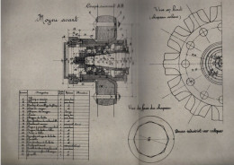 Procédés De Reproduction Utilisés Dans Les Bureaux De Dessin. 8 Planches Dessins Dont 6 D'un Moteur Panhard & Levassor - Tools