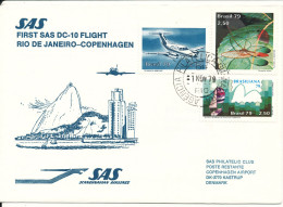 Brazil First SAS Flight DC-10 Rio De Janeiro - Copenhagen 1-11-1979 - Lettres & Documents
