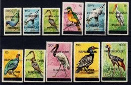 1967 Burundi, Uccelli,  Serie Soprastampata Completa Nuova (**) - Ongebruikt