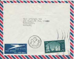 Egypt Air Mail Cover Sent To Denmark 14-5-1963 Single Franked - Airmail