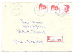 Belgique 2136 2203 Velghe 13f 40f Sur Lettre Recommandée De Autre-Eglise Ramillies à Wavre 1989 - 1981-1990 Velghe