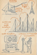 Dessins De Alain SAINT OGAN - Edouard BRANLY - Tour Eiffel - Microphone - Poste émetteur -Poste Récepteur - Autres & Non Classés