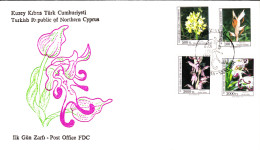 KK-114 NORTHERN CYPRUS ORCHIDS F.D.C. - Cartas & Documentos