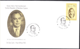 KK-183 NORTHERN CYPRUS 15th ANNIVERSARY OF Dr. FAZIL KUCUK IS DEATH F.D.C. - Lettres & Documents