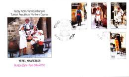 KK-207 NORTHERN CYPRUS LOCAL CLOTHING F.D.C. - Cartas & Documentos