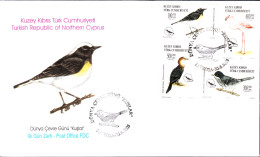 KK-213 Northern Cyprus Wold Environment Day BIRDS F.D.C. - Brieven En Documenten