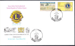 KK-217 NORTHERN CYPRUS LIONS F.D.C. - Covers & Documents