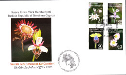 KK-252 NORTHERN CYPRUS ORCHILDS WILD FLOWERS F.D.C. (3 COVERS) - Covers & Documents