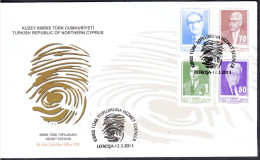 KK-284 2013 NORTHERN CYPRUS FAMOUS PEOPLE F.D.C. - Lettres & Documents