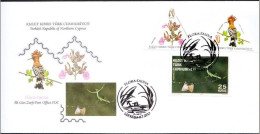 KK-286 NORTHERN CYPRUS FLORA - FAUNA  F.D.C. - Brieven En Documenten