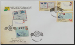 KK-288 Northern Cyprus 50th Anniversary Of The Post Office F.D.C. - Storia Postale