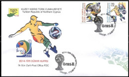 KK-290 NORTHERN CYPRUS 2014 FIFA WORLD CUP F.D.C. - Cartas & Documentos