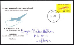 KK-400 NORTHERN CYPRUS  2000 PROVISIONAL ISSUE F.D.C. """" VERY RARE """" - Cartas & Documentos