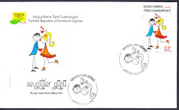 KK-593 NORTHERN CYPRUS VALENTINE'S DAY F.D.C. - Lettres & Documents