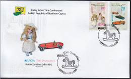 KK-597 NORTHERN CYPRUS EUROPA OLD TOYS STAMPS F.D.C. - Storia Postale