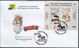 KK-598 NORTHERN CYPRUS EUROPA OLD TOYS SOUVENIR SHEET F.D.C. - Covers & Documents