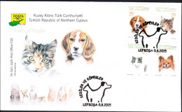 KK-671 NORTHERN CYPRUS CADS AND DOGS F.D.C. - Cartas & Documentos