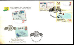 KK-702 NORTHERN CYPRUS 50th ANNIVERSARY OF THE POST F.D.C. - Storia Postale