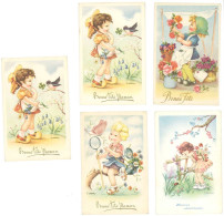 GOUGEON - Lot De 5 CPA - Scènes Enfantines, Bonne Fête Maman, Oiseau, Papillon,  . ..(29) - Gougeon