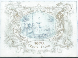 Carte Porcelaine - Porseleinkaart - Gand - Gent - Casino - 1870 - 16,50x12cm - Ref 407 - Porzellan