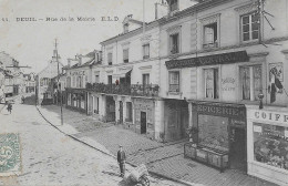 CPA - (95) DEUIL  -  Rue De La Mairie - Magasins : Epicerie, Pharmacie, Coiffeur - Deuil La Barre