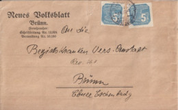 BÖHMEN Und MÄHREN - 1943 - TIMBRES JOURNAUX ! - BANDE Du NEUES VOLKSBLATT De BRÜNN - Lettres & Documents
