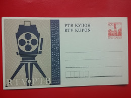 KOV 704-1 - POSTCARD, CARTE POSTALE, YUGOSLAVIA, BLANK, BLANC, Kupon Radio Televizije, Television - Storia Postale