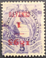 Guatemala 1895 Animal Oiseau Bird Quetzal Surcharge Renversée Inverted Overprint 1 CENTAVO Yvert 60a O Used - Errori Sui Francobolli