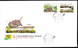 KK-804 Northern Cyprus Protected Animals REPTILES F.D.C. - Lettres & Documents