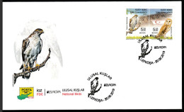 KK-809 Northern Cyprus National Birds Hawk And Owl Europa Cept F.D.C. - Brieven En Documenten