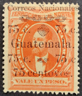 Guatemala 1886 Chemin De Fer Barrios Erreur De Surcharge Overprint Error CENTOVOS Au Lieu De CENTAVOS Yvert 29 * MH - Errores En Los Sellos