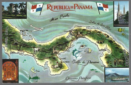 (PAN)  CP  C6274A-cartographie, Panama,the Land Divided-the World United . Unused - Panama