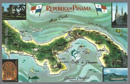 (PAN)  CP  C6274A-cartographie, Panama,the Land Divided-the World United . Unused - Panama