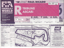 GRAND PRIX DE FRANCE F1 1990 - Circuit Paul Ricard - BILLET D'ENTREE N° 414 - Autorennen - F1