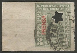 URUGUAY  N° 321 OBLITERE Perforation ETOILE - Uruguay