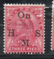 INDIA INDE 1899 SERVICE OFFICIAL STAMPS QUEEN VICTORIA 3p MH - 1882-1901 Empire