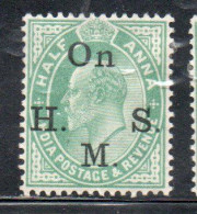 INDIA INDE 1902 1907 SERVICE OFFICIAL STAMPS KING EDWARD VII 1/2a MH - 1882-1901 Keizerrijk