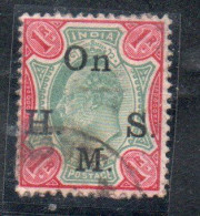 INDIA INDE 1902 1907 SERVICE OFFICIAL STAMPS KING EDWARD VII 1r USED USATO OBLITERE' - 1858-79 Kronenkolonie