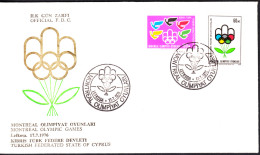 KK-009 1976 Northern Cyprus Montreal Olympic Games F.D.C. - Storia Postale