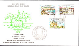 KK-010A 1976 Northern Cyprus Touristic Stamps F.D.C. - Cartas & Documentos