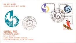 KK-019 NORTHERN CYPRUS NATIONAL OATH F.D.C. - Covers & Documents